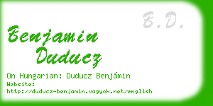 benjamin duducz business card